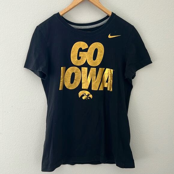 Nike Iowa Hawkeyes Metallic Crewneck Tee | Fitted Large - Picture 1 of 5